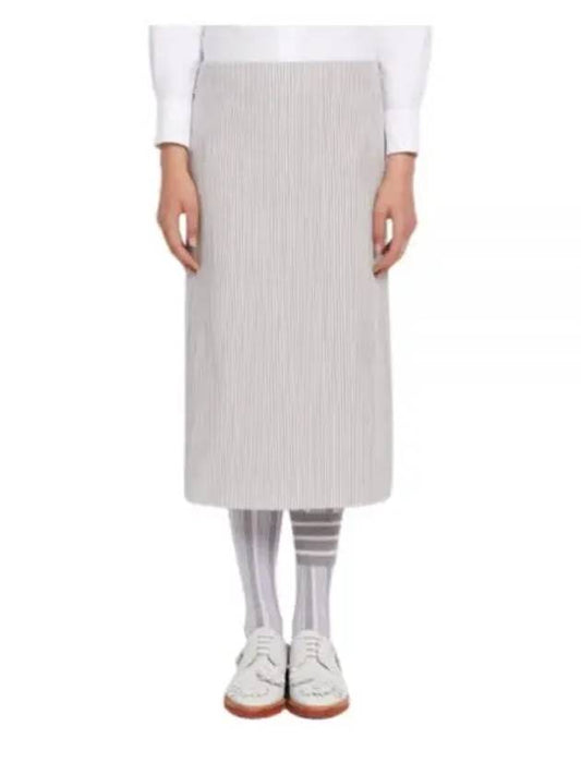 Women's Seersucker Lowride Mid-calf Pencil Skirt Medium Gray - THOM BROWNE - BALAAN 2