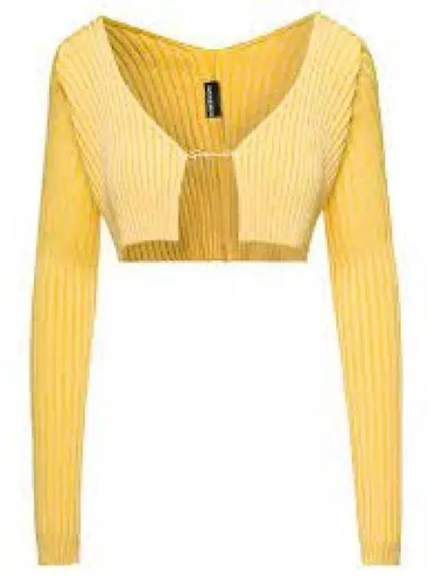 Jacquemus La Maille Fralou Cardigan Yellow 213KN1082190210SS23 969915 - JACQUEMUS - BALAAN 1