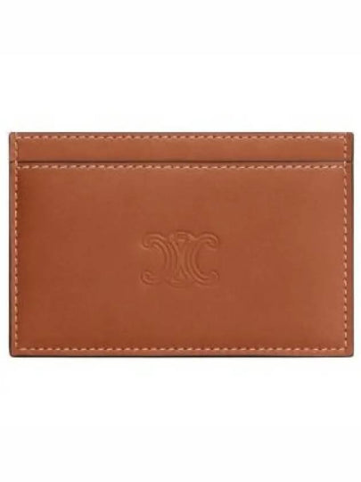 Triomphe Embossed Natural Calfskin Card Wallet Tan - CELINE - BALAAN 2