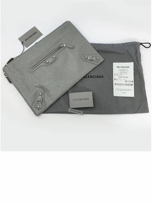 Women's Classic City Clutch Bag Light Gray - BALENCIAGA - BALAAN.