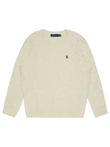 Cable Knit Wool Cashmere Sweater Ivory - POLO RALPH LAUREN - BALAAN 1