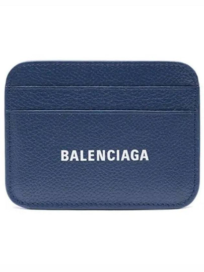 Grainy Leather Cash Card Holder  Navy - BALENCIAGA - BALAAN 2