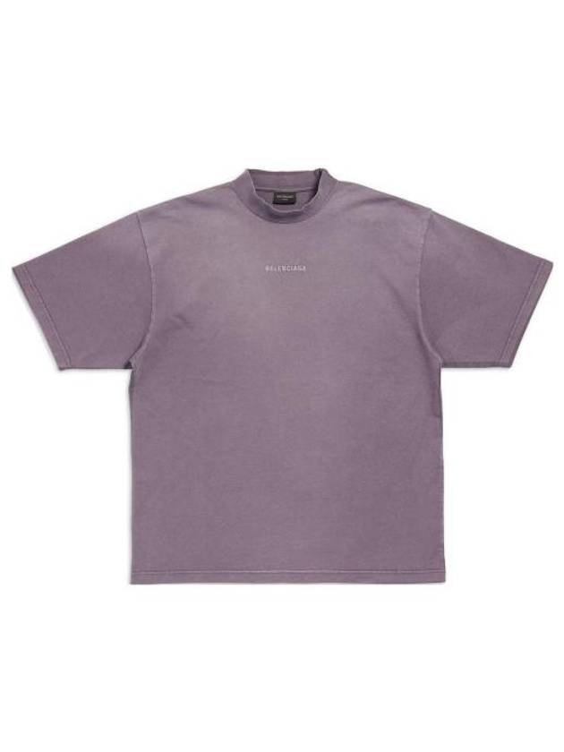 Logo Print Short Sleeve T-Shirt Purple - BALENCIAGA - BALAAN 2