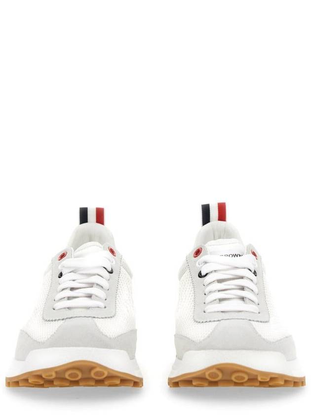 Thom Women Browne Nylon Tech Runner Low Top Sneakers Grey White - THOM BROWNE - BALAAN 5