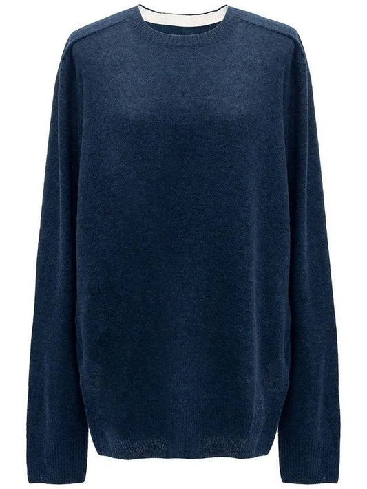 Lambswool Sweater Knit Top Blue - MAISON MARGIELA - BALAAN 2