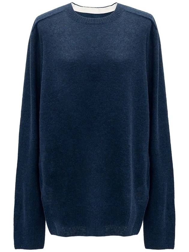 Lambswool Sweater Knit Top Blue - MAISON MARGIELA - BALAAN 3