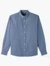 Chemise Edouard Logo Washing Denim Long Sleeve Shirt Blue - A.P.C. - BALAAN 2