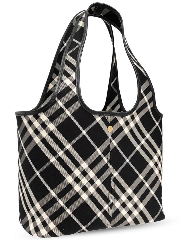 Check Small Tote Bag Black - BURBERRY - BALAAN 5