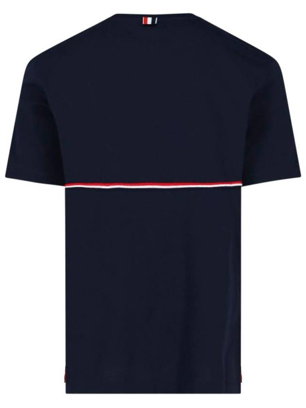 Midweight Jersey Short Sleeve T-Shirt Navy - THOM BROWNE - BALAAN 3