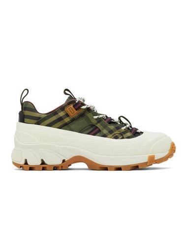 Arthur Check Cotton Low Top Sneakers Green - BURBERRY - BALAAN 1