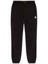 8H00010 89A1K 999 Women Logo Patch Cotton Black Sweatpants - MONCLER - BALAAN 1