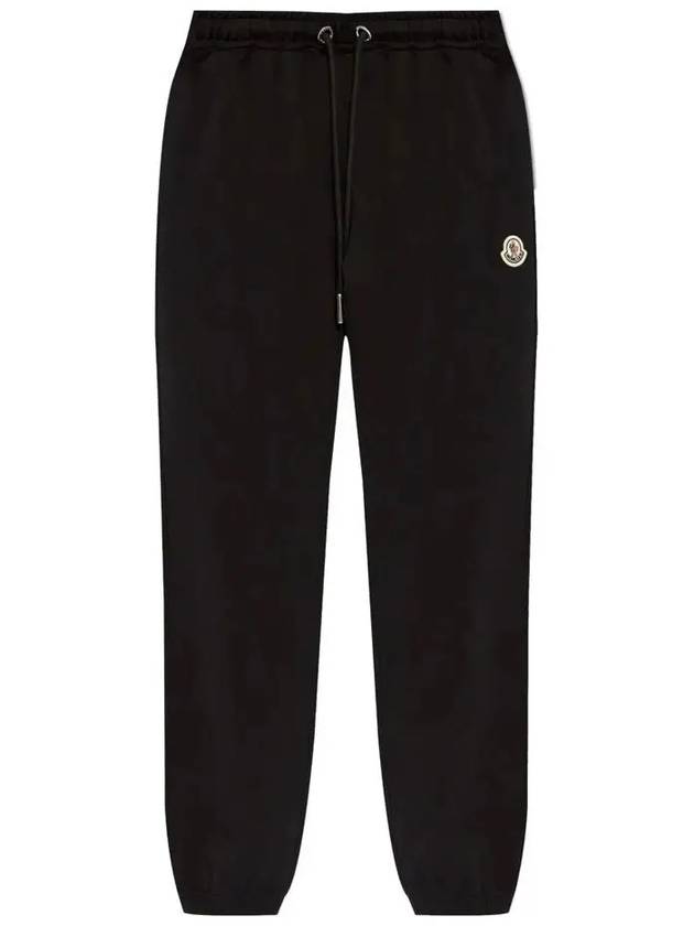 8H00010 89A1K 999 Women Logo Patch Cotton Black Sweatpants - MONCLER - BALAAN 1