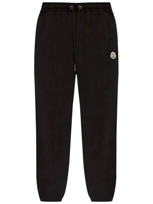 8H00010 89A1K 999 Women Logo Patch Cotton Black Sweatpants - MONCLER - BALAAN 1