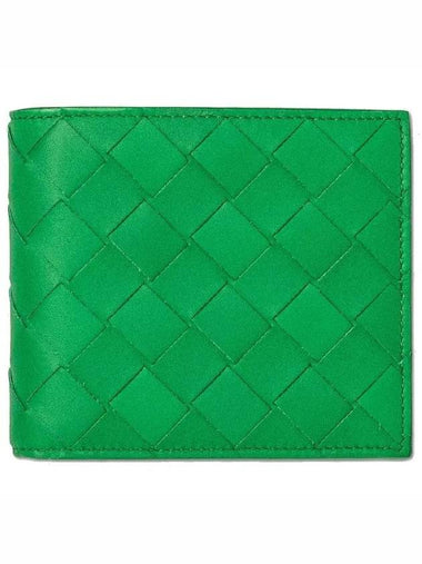 Bottega Veneta Embossed Signature Braided Beefold Wallet Green - BOTTEGA VENETA - BALAAN 1