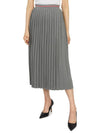 Cotton Stripe Pleated Skirt Grey - THOM BROWNE - BALAAN 6