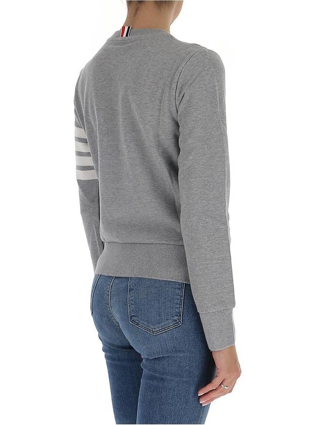 Engineered 4 Bar Stripe Loopback Jersey Knit Crewneck Sweatshirt Light Grey - THOM BROWNE - BALAAN 4