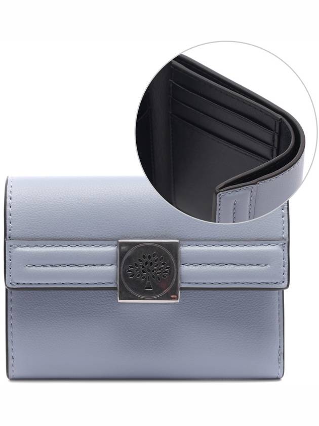 Tree Logo Tri-fold Leather Half Wallet Blue - MULBERRY - BALAAN 2