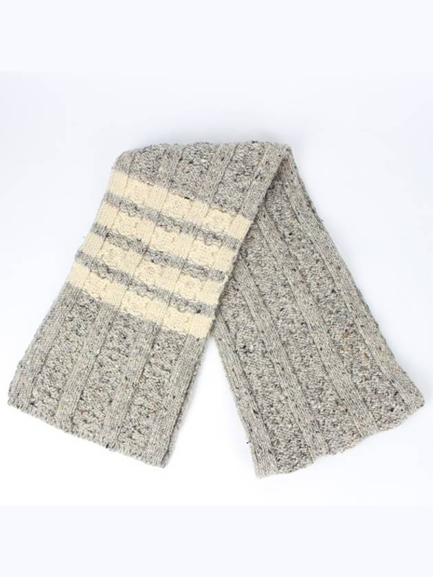 Diagonal armband wool muffler gray OS - THOM BROWNE - BALAAN 1