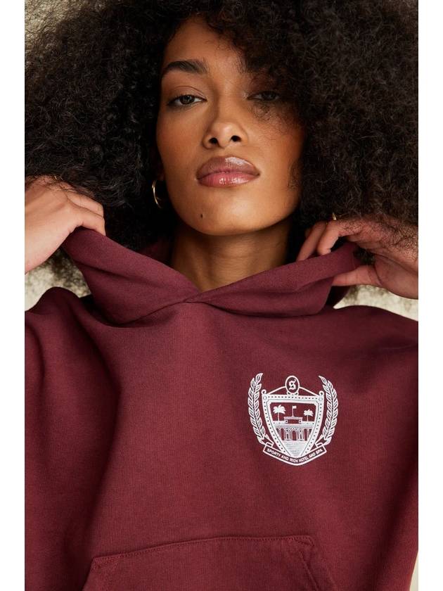 Beverly Hills Cropped Hooded Top Merlot Violet - SPORTY & RICH - BALAAN 8