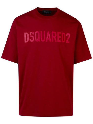 DSQUARED2 Burgundy Cotton T-Shirt - DSQUARED2 - BALAAN 1