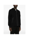 Diagonal Raised Fleece Hooded Jacket Black - CP COMPANY - BALAAN 4