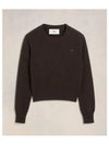 Women s Knit Top Ami Alexandre Mattiussi Cashmere Sweater Brown - AMI - BALAAN 2