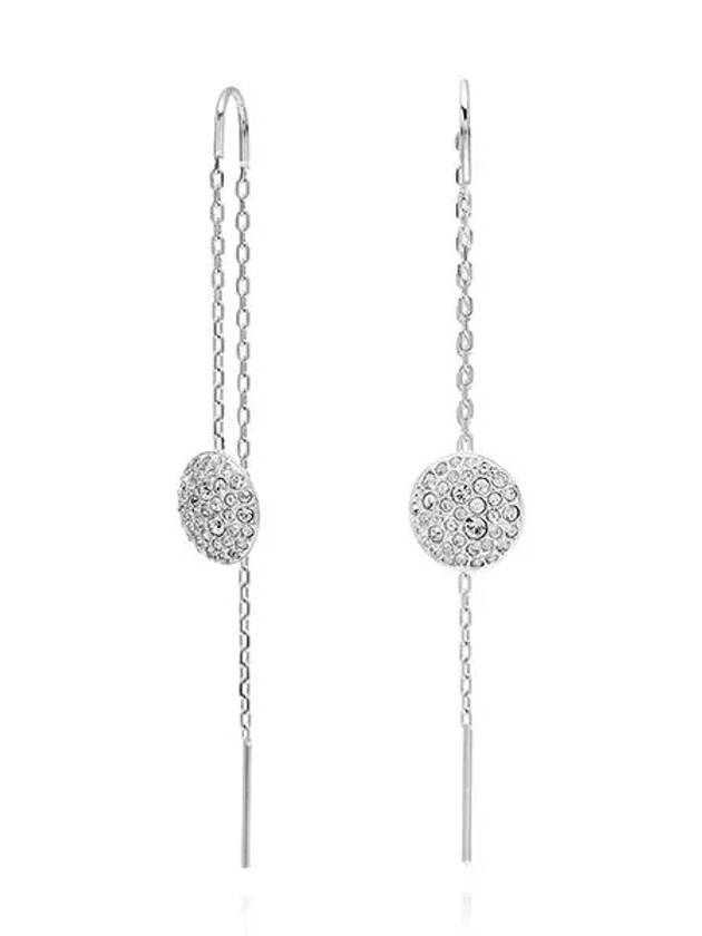 Sublima Crystal Drop Chain Earrings Silver - SWAROVSKI - BALAAN 2