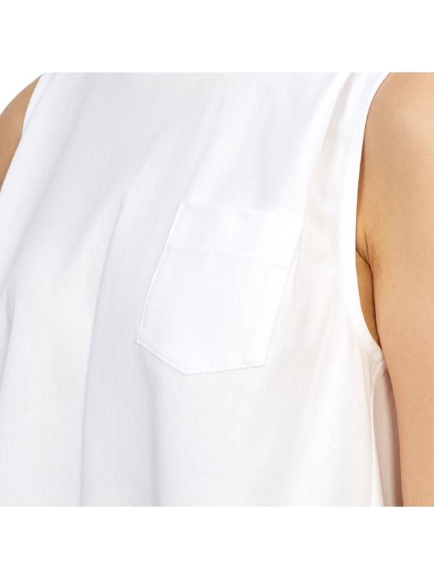 Pleats Detail Cotton Sleeveless White - SACAI - BALAAN 9