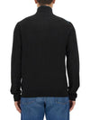 Zip Neck Merino Wool Knit Top Black - PAUL SMITH - BALAAN 4