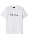 Zebra Line Up Logo Print Cotton Short Sleeve T-Shirt White - PAUL SMITH - BALAAN 3