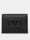 V Logo Signature Card Wallet Black - VALENTINO - BALAAN 3