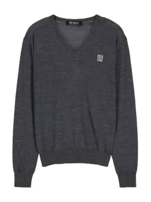 V neck knit gray - RAF SIMONS - BALAAN 1