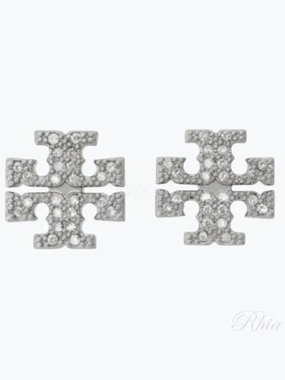 Crystal Logo Stud Earrings Silver - TORY BURCH - BALAAN 2