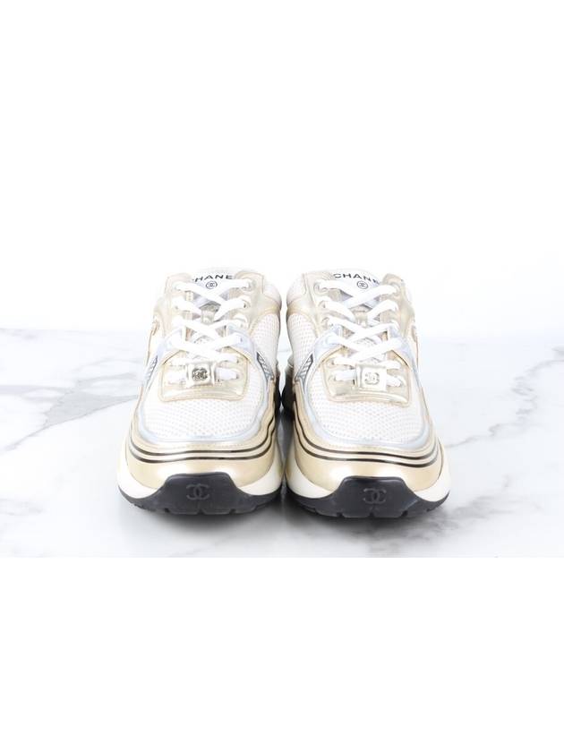 CC logo laminated sneakers gold 36 5 235 - CHANEL - BALAAN 3