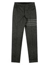 Donegal Tweed Low Rise 4 Bar Backstrap Straight Pants Grey - THOM BROWNE - BALAAN 2