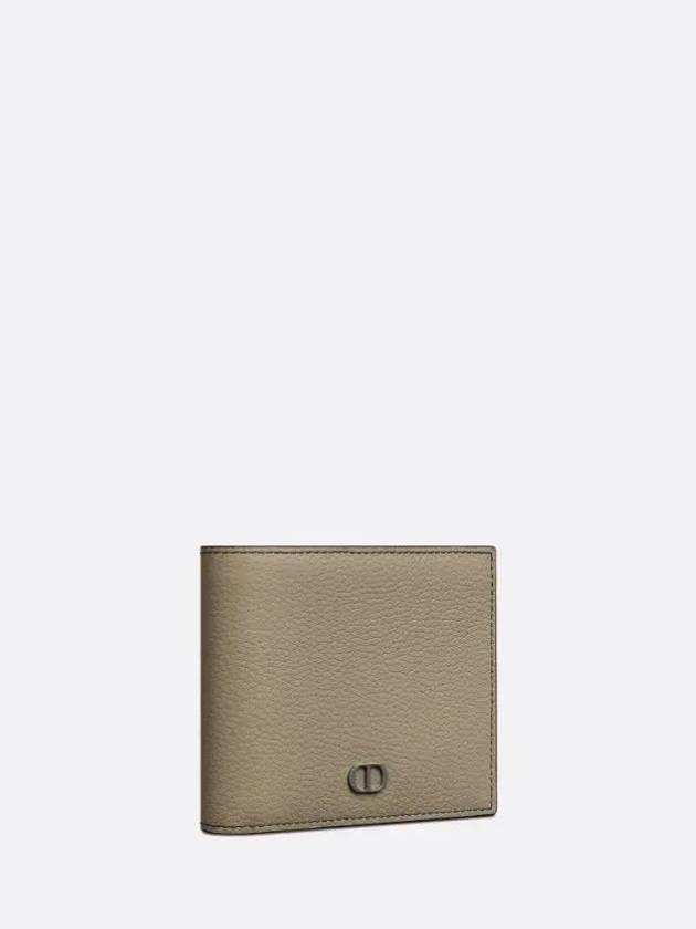 Grain Leather CD Icon Compact Half Wallet Beige - DIOR - BALAAN 3