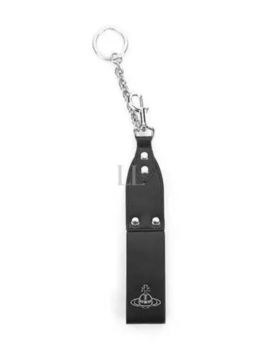 Stud Chain Leather Key Holder Black - VIVIENNE WESTWOOD - BALAAN 2
