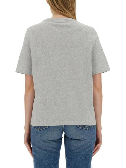 Handwriting Logo Cotton Short Sleeve T-Shirt Grey - MAISON KITSUNE - BALAAN 1