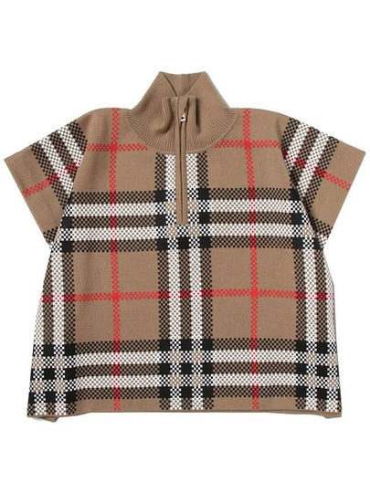 Kids Vintage Check Half Neck Wool Cape Coat Beige - BURBERRY - BALAAN 2