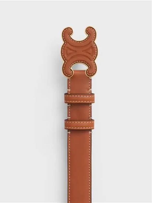 Triomphe Medium Leather Belt Tan - CELINE - BALAAN 3