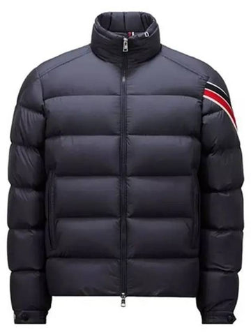 Solyan logo patch down padded blue navy men s jacket 270617 - MONCLER - BALAAN 1