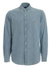 Embroidered Pony Logo Chambray Long Sleeves Shirt Denim Blue - POLO RALPH LAUREN - BALAAN 2