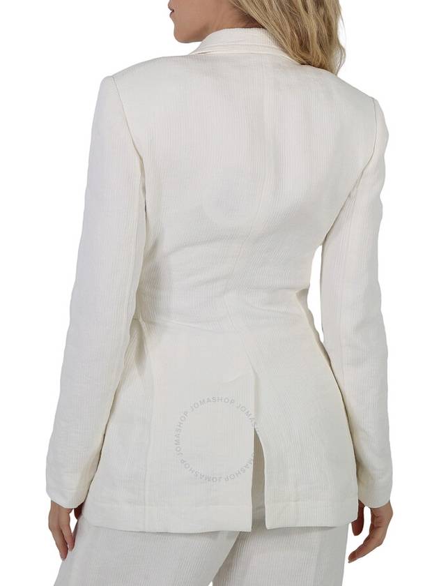 Women's Linen Corduroy Tie Belt Jacket White - CHLOE - BALAAN 4