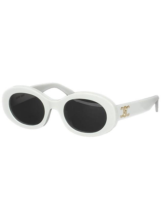 Eyewear Triomphe Logo Temple Sunglasses White - CELINE - BALAAN 2