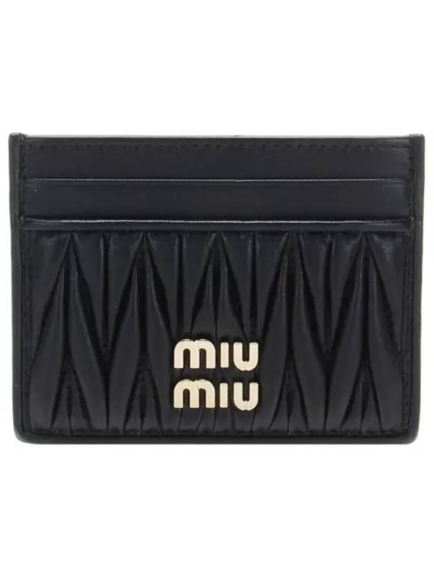 Matelasse Nappa Leather Card Wallet Black - MIU MIU - BALAAN 2