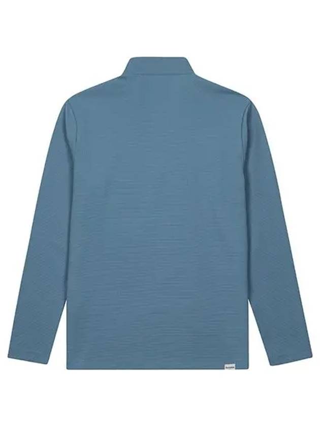 Men s shoulder sleeve color combination half zip up t shirt 9112GXLP SKY BLUE - BLACK&WHITE - BALAAN 2