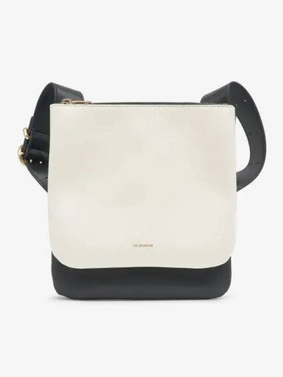 Ombra Two Tone Leather Shoulder Bag Black White - JIL SANDER - BALAAN 2