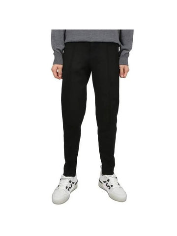 Gabardine Slim Fit Straight Pants Black - PRADA - BALAAN 1