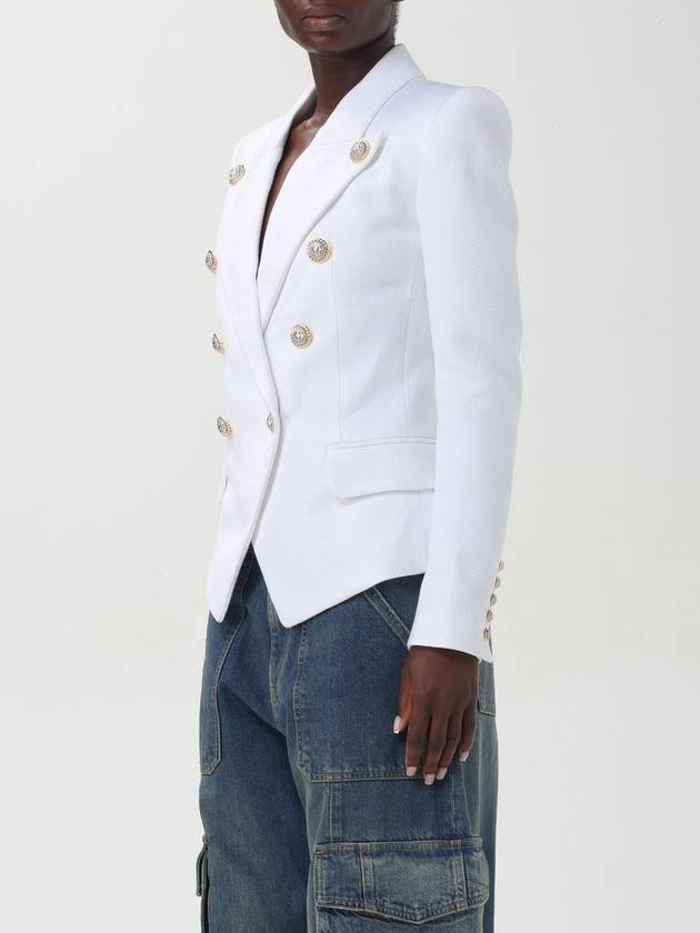 Viscose Blazer Jacket White - BALMAIN - BALAAN 5