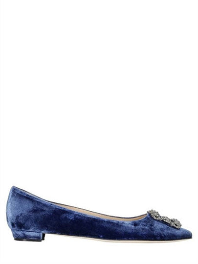 10MM HANGISI Swarovski velvet flat shoes - MANOLO BLAHNIK - BALAAN 2